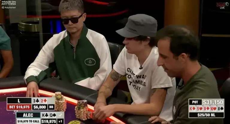 Блеф с маргинальной рукой в банке на 50 тысяч долларов пойман в Hustler Casino Live