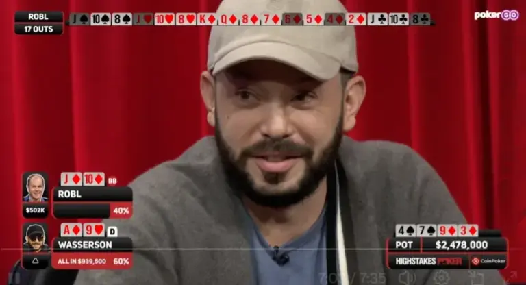 Пот рекорд в 2,47 миллиона долларов в High Stakes Poker заканчивается поражением Эндрю Робла