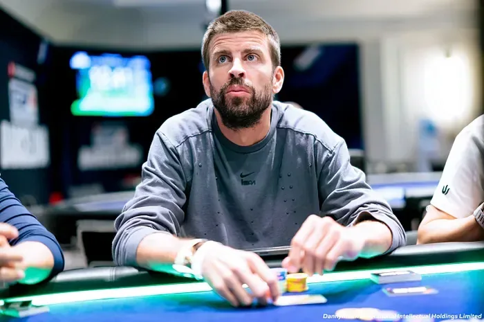 Жерар Пике падает в пузырь Super High Roller Warm Up на EPT Барселона