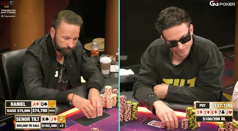 Negreanu применяет безумный блеф на ривере во время участия в Hustler Casino Live